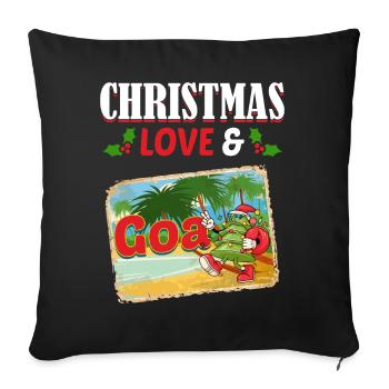 Christmas Disco, Rave, Techno, House, Goa, Party - Sofa pillowcase 17,3'' x 17,3'' (45 x 45 cm) - black - Front