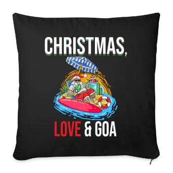 Christmas Disco, Rave, Techno, House, Goa, Party - Sofa pillowcase 17,3'' x 17,3'' (45 x 45 cm) - black - Front