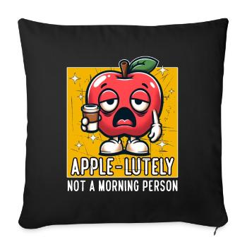APPLE-LUTELY NOT A MORNING PERSON - Sofa pillowcase 17,3'' x 17,3'' (45 x 45 cm) - black - Front