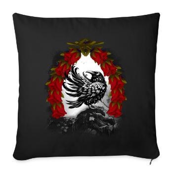 Fairy Tale Character: Raven, Crow, Raven, Crow, Fairy Tale - Sofa pillowcase 17,3'' x 17,3'' (45 x 45 cm) - black - Front