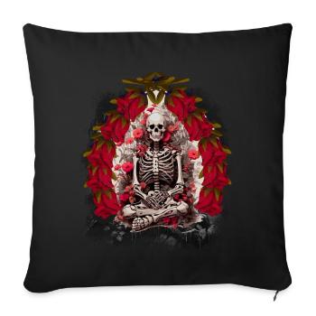 Halloween Mystique Horreur Squelette Mort Fantaisie - Housse de coussin décorative 45 x 45 cm - noir - Devant