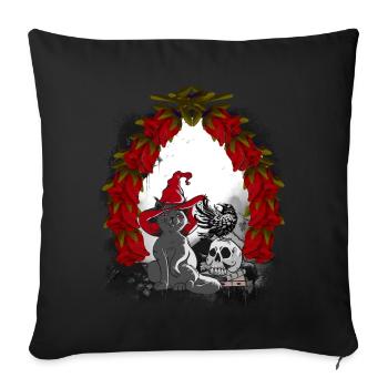 Mystique Conte de fées Conte de fées Personnage Chat de Noël - Housse de coussin décorative 45 x 45 cm - noir - Devant