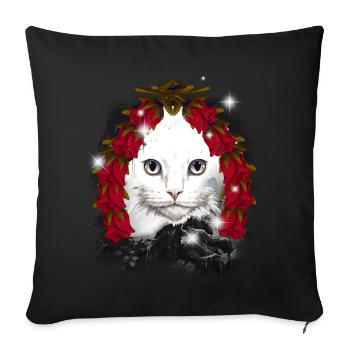 Christmas Gift Cat Fairy Tale Fairy Tale Character Xmas - Sofa pillowcase 17,3'' x 17,3'' (45 x 45 cm) - black - Front