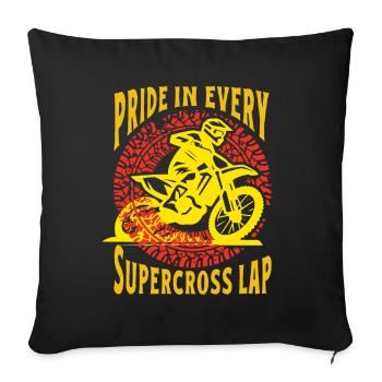 Dirt Biker Riding Supercross Lap Dirt Bike - Housse de coussin décorative 45 x 45 cm - noir - Devant