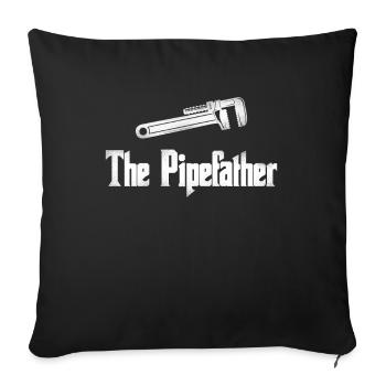 The Pipefather Funny Plumber Motif - Sofa pillowcase 17,3'' x 17,3'' (45 x 45 cm) - black - Front