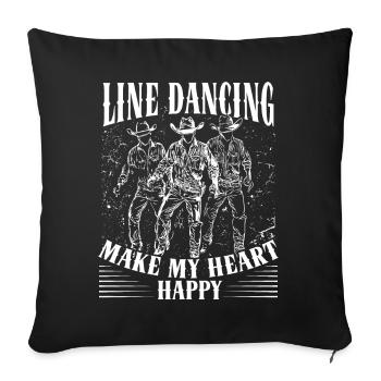 Line Dance, Country Music, Cowboy, Line Dance - Sofa pillowcase 17,3'' x 17,3'' (45 x 45 cm) - black - Front