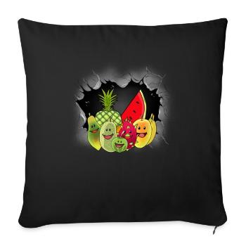 Exotic Fruit Fruit Fruit Vegetarian - Sofa pillowcase 17,3'' x 17,3'' (45 x 45 cm) - black - Front