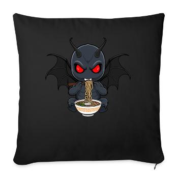 Mothman Ramen - Sofa pillowcase 17,3'' x 17,3'' (45 x 45 cm) - black - Front