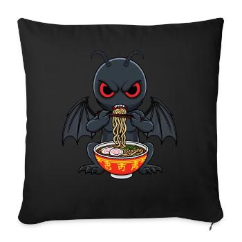 Mothman Ramen - Sofa pillowcase 17,3'' x 17,3'' (45 x 45 cm) - black - Front