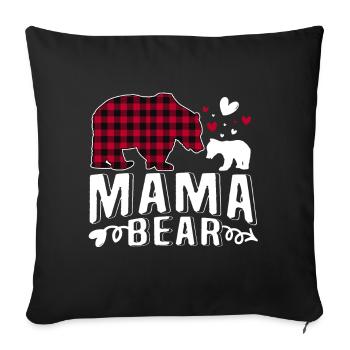 Mama Bear - Sofakissenbezug 45 x 45 cm - Schwarz - Vorne