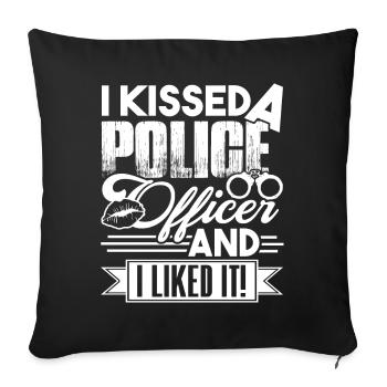 Police Officer I Kissed A Police Officer - Sofa pillowcase 17,3'' x 17,3'' (45 x 45 cm) - black - Front