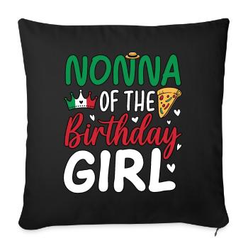 Nonna de la fille d’anniversaire - Housse de coussin décorative 45 x 45 cm - noir - Devant