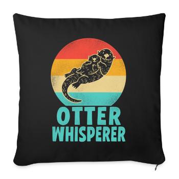 Otter Retro Vintage Otter - Sofa pillowcase 17,3'' x 17,3'' (45 x 45 cm) - black - Front
