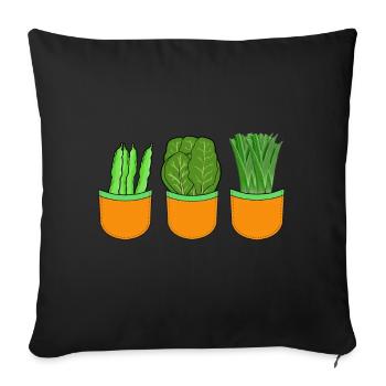 Kitchens Vegetables Vegetarian Cooking Chefs - Sofa pillowcase 17,3'' x 17,3'' (45 x 45 cm) - black - Front