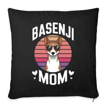 Basenji disant maman chien drôle Basenji cadeau - Housse de coussin décorative 45 x 45 cm - noir - Devant