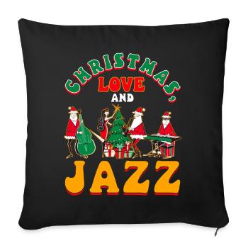Christmas, Love & Jazz, Perfect for Music Fans - Sofa pillowcase 17,3'' x 17,3'' (45 x 45 cm) - black - Front