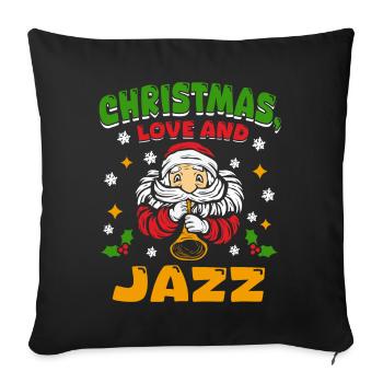 Christmas, Love & Jazz, Perfect for Music Fans - Sofa pillowcase 17,3'' x 17,3'' (45 x 45 cm) - black - Front