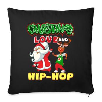 Noël, l’amour et le hip-hop, le look le plus frais du Père Noël - Housse de coussin décorative 45 x 45 cm - noir - Devant