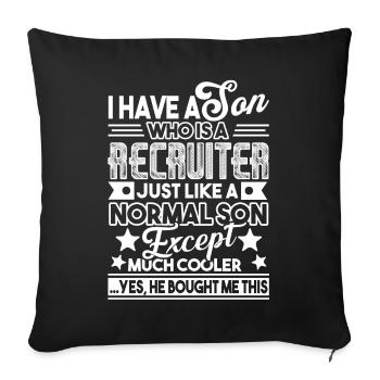 Recruiter My Son Is A Recruiter - Sofa pillowcase 17,3'' x 17,3'' (45 x 45 cm) - black - Front