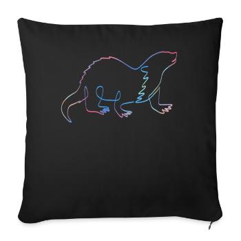 Loutre Aquarelle - Housse de coussin décorative 45 x 45 cm - noir - Devant