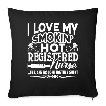 Registered Nurse I Love My Registered Nurse Wife - Sofa pillowcase 17,3'' x 17,3'' (45 x 45 cm) - black - Front