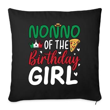 Nonno de la fille d’anniversaire - Housse de coussin décorative 45 x 45 cm - noir - Devant