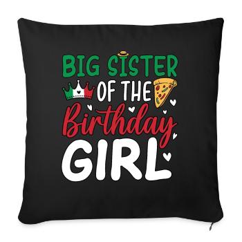 Grande Sœur De La Fille D’anniversaire - Housse de coussin décorative 45 x 45 cm - noir - Devant