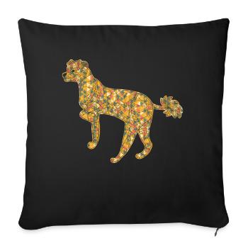 Chinese Crested Geometric - Sofa pillowcase 17,3'' x 17,3'' (45 x 45 cm) - black - Front