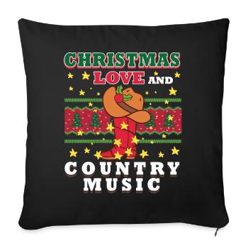 Christmas, Love Country Music Christmas Concerts - Sofa pillowcase 17,3'' x 17,3'' (45 x 45 cm) - black - Front