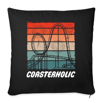 Roller coaster amusement park funfair amusement park - Sofa pillowcase 17,3'' x 17,3'' (45 x 45 cm) - black - Front