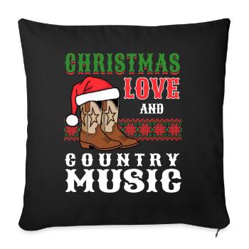 Christmas, Love Country Music Christmas Concerts - Sofa pillowcase 17,3'' x 17,3'' (45 x 45 cm) - black - Front