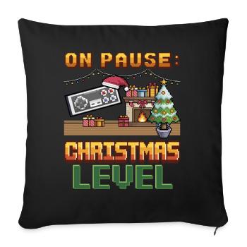 Christmas, Video Game, Gamer, Gaming Gift - Sofa pillowcase 17,3'' x 17,3'' (45 x 45 cm) - black - Front