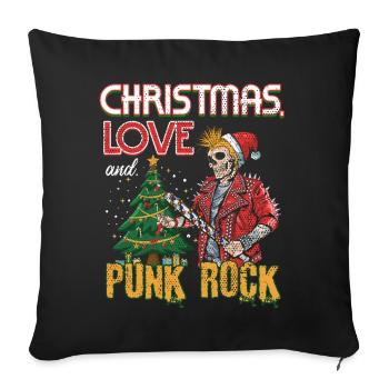 Rocking Christmas: Concert Santa Claus Punk Rock - Sofa pillowcase 17,3'' x 17,3'' (45 x 45 cm) - black - Front