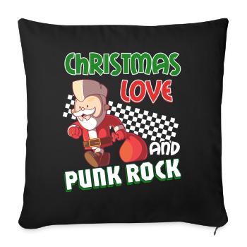 Rocking Christmas: Concert Santa Claus Punk Rock - Sofa pillowcase 17,3'' x 17,3'' (45 x 45 cm) - black - Front
