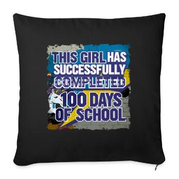 Funny Outfit teacher & student 100 days of school - Sofa pillowcase 17,3'' x 17,3'' (45 x 45 cm) - black - Front