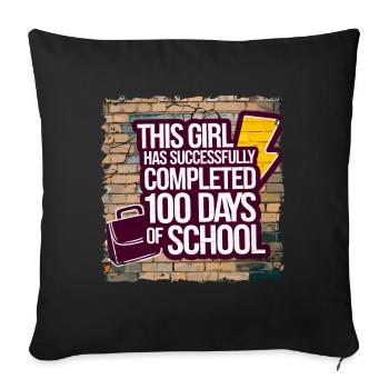 Funny Outfit teacher & student 100 days of school - Sofa pillowcase 17,3'' x 17,3'' (45 x 45 cm) - black - Front