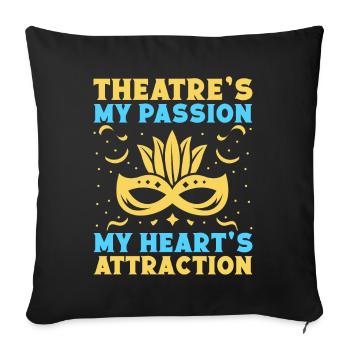 Théâtre musical Mes passions Théâtre - Housse de coussin décorative 45 x 45 cm - noir - Devant