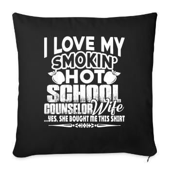School Counselor I Love My School Counselor - Sofa pillowcase 17,3'' x 17,3'' (45 x 45 cm) - black - Front