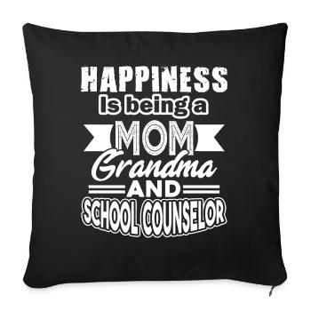 School Counselor Mom Grandma And School Counselor - Sofa pillowcase 17,3'' x 17,3'' (45 x 45 cm) - black - Front