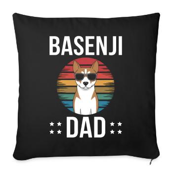 Basenji Disant Papa Chien Drôle Basenji Cadeau - Housse de coussin décorative 45 x 45 cm - noir - Devant