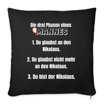 Père Noël Papa Hommes Père Noël Noël - Housse de coussin décorative 45 x 45 cm - noir - Devant