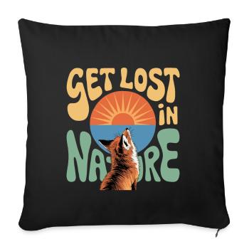 Get lost in Nature Nature Fox Conservationist Forest - Sofa pillowcase 17,3'' x 17,3'' (45 x 45 cm) - black - Front