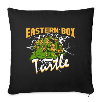 Eastern Box Turtle On Black - Sofa pillowcase 17,3'' x 17,3'' (45 x 45 cm) - black - Front