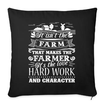 Farmer Funny Farming It's The Love Hard Work - Sofa pillowcase 17,3'' x 17,3'' (45 x 45 cm) - black - Front