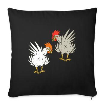 Chicken Chickens Roosters Rooster Poultry Farm - Sofa pillowcase 17,3'' x 17,3'' (45 x 45 cm) - black - Front
