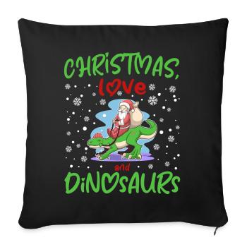 Dino Boy Boy Kids Christmas Love Dinosaur - Sofa pillowcase 17,3'' x 17,3'' (45 x 45 cm) - black - Front