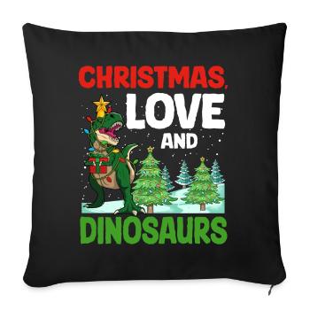 Dino Boy Boy Kids Christmas Love Dinosaur - Sofa pillowcase 17,3'' x 17,3'' (45 x 45 cm) - black - Front