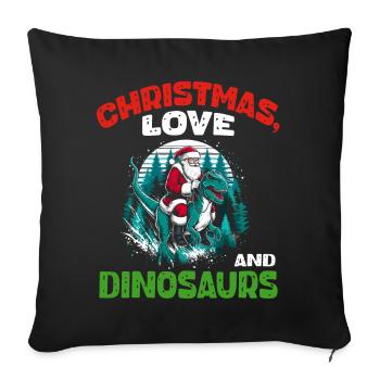 Dino Boy Boy Kids Christmas Love Dinosaur - Sofa pillowcase 17,3'' x 17,3'' (45 x 45 cm) - black - Front