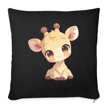 Giraffes Giraffe - Sofa pillowcase 17,3'' x 17,3'' (45 x 45 cm) - black - Front