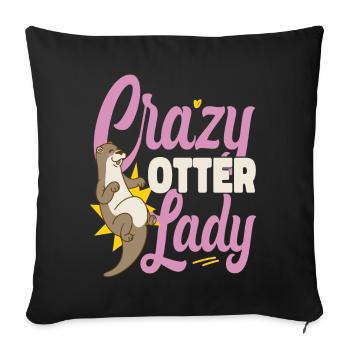 Otter Crazy Otter Lady - Sofakissenbezug 45 x 45 cm - Schwarz - Vorne